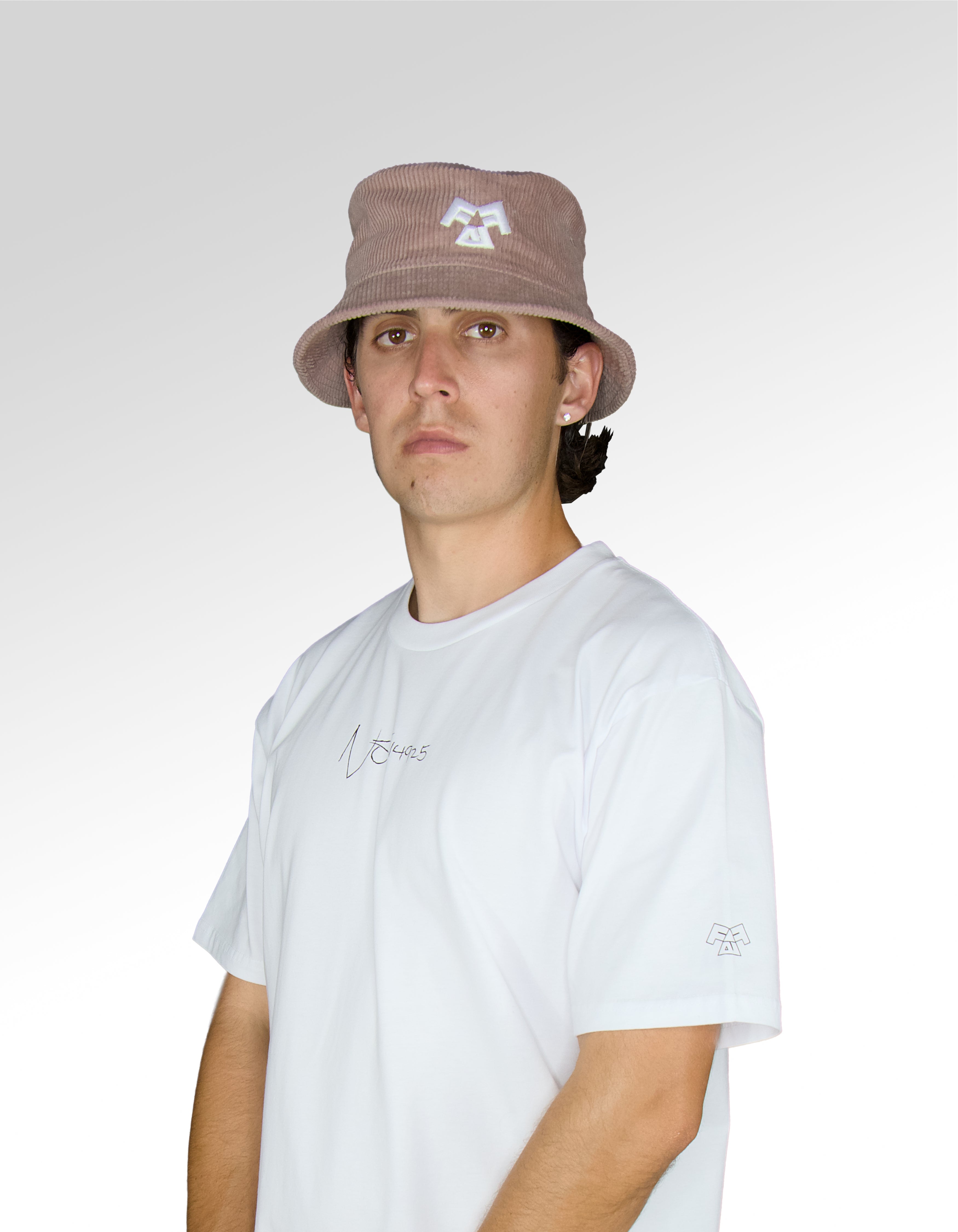 Hazy Pink FAIF Logo Corduroy Bucket Hat
